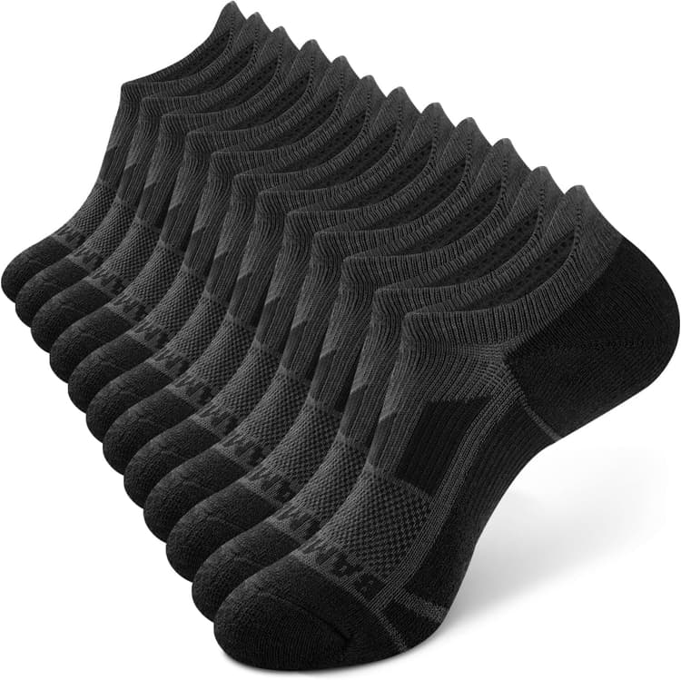 BAMBOO COOL Men's No-Show Socks Low Cut Breathable Moisture-Wicking Socks Non Slip Running Workout casual, 6 Packs