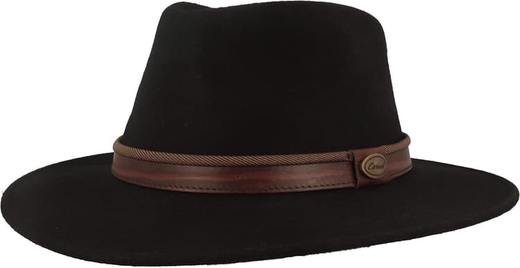 Breiter Chapeau de Trekking Enroulable 100% Laine Feutre Fedora Imperméable et Pliable Garniture en Cuir Chapeaux Homme et Femme
