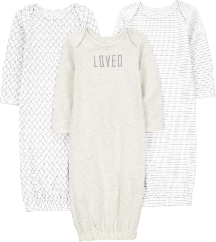 Simple Joys by Carter's Baby 3-pack Neutral Cotton Sleeper Gown