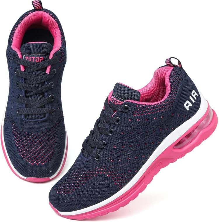Basket Femme Chaussures de Running Sneakers Femme Basket de Marche à Coussin d'air Respirant Chaussures de Course Légères Chaussures Mode et Sport pour Femmes Fitness Gym Jogging Outdoor Sneakers
