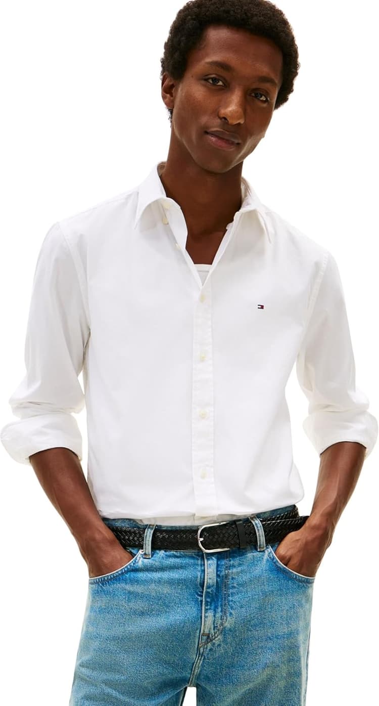 Tommy Hilfiger Chemise Homme Flex Poplin Fake Solid Regular Fit