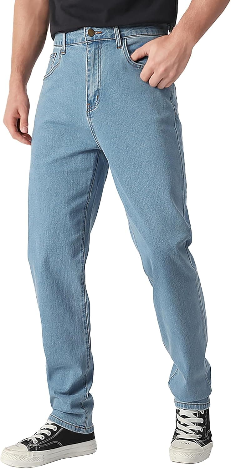 Men's Classic Straight Stretch Jean Relaxed Fit Comfort Flex Waist Jeans Breathable Denim Pants