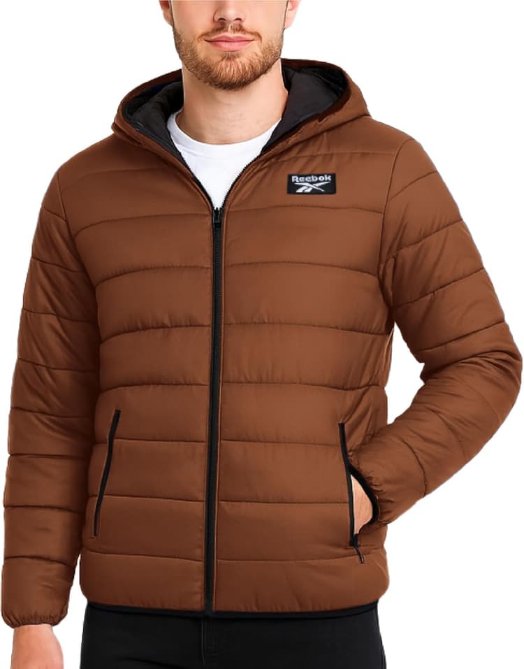 Reebok Mens Puffer Jacket - Lightweight Quilted Glacier Shield Plus Size Puffer Jackets for Men - Insulated Mens Winter Coats