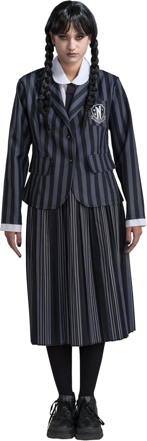 Chaks - Uniforme scolaire Wednesday Addams pour fille, costume officiel Wednesday, tenue 3 pièces pour Halloween et Carnaval