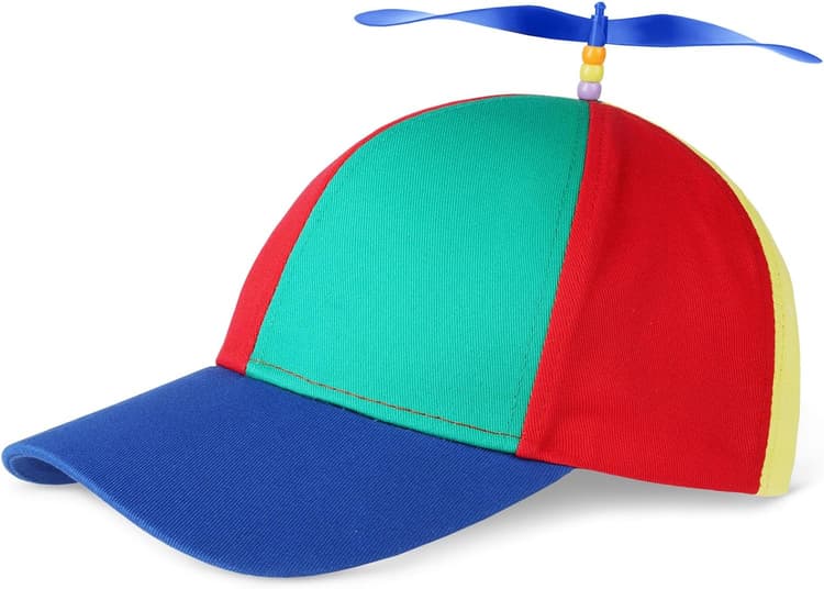 Aomig Casquette à Hélice, Drôle Casquette de Baseball/Chapeau de Pêcheur avec Hélice, Chapeau D'hélicoptère pour Adultes Enfant, Réglable Baseball Cap Convient pour Les Soirées à Thème Du Carnaval