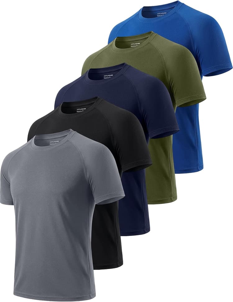 Cimic 3 ou 5 Pack Tee Shirt Sport Homme T-Shirt à Manches Courtes Fitness Séchage Rapide Respirant Running Gym Baselayer Haut