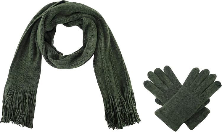 BRUCERIVER Ensemble écharpe et gants en tricot ultra doux pour femme, fonction tactile, toucher cachemire