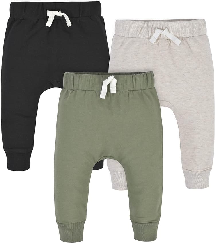 Gerber Toddler 3-Pack Jogger Pants - Pantalon de survêtement - Lot de 3 Pantalons de Jogging pour Tout-Petits - Bébé garçon