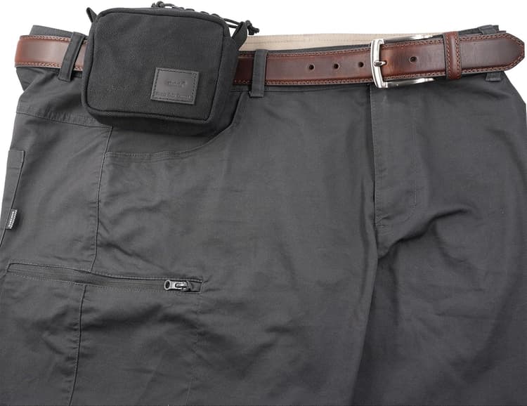 Belt Pouch for Men Women YKK Zippers, EDC Belt Pouch Bag Waist Pack for Hiking, Traveling, Outdoors, Water Resistant, Tough Waxed Canvas, Black