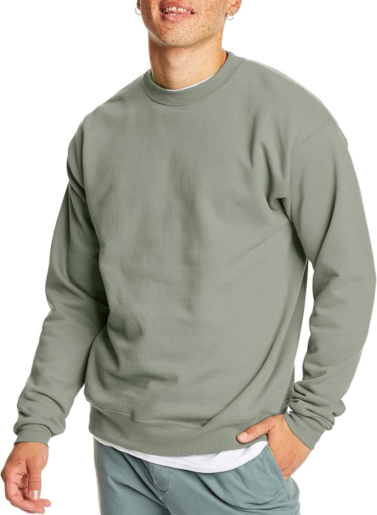 Hanes Men's Sweatshirt, EcoSmart Fleece Crewneck Sweatshirt, Big & Tall Available, 1 or 2-Pack