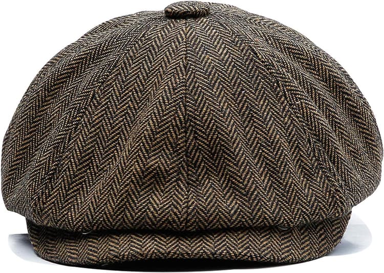 Casquette Béret Plate Homme ou Femme Gavroche Chapeau de Loisirs à 8 Panneaux