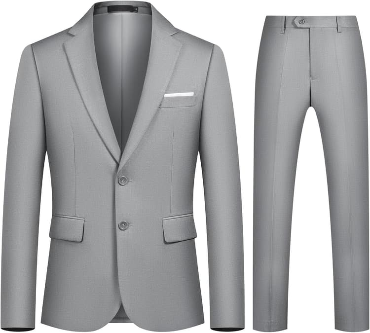 Costume Homme Slim Fit 2 Pièces Vests de Smoking Business Mariage Mens Suits à Deux Boutons Blazer Veste et Pantalon