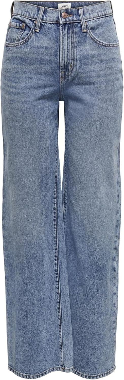 ONLY Jean à Coupe Large ONLHOPE Taille Haute Wide Leg Fit Jeans