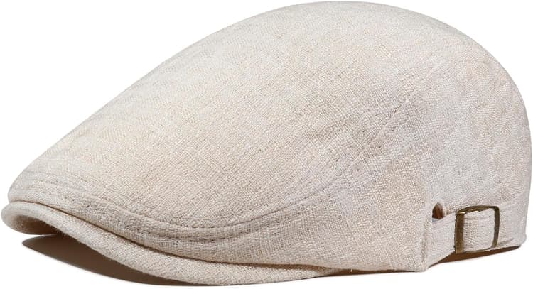 Casquette Homme Léger Respirant Casquette Plate Homme Ete Doux Lin Casquette Beret