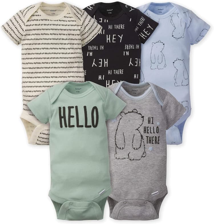 Gerber Baby Boys' 5-pack Variety Onesies Bodysuits
