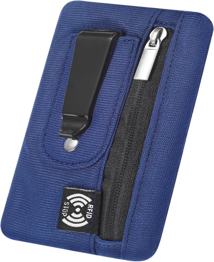 Money Clip, RFID Belt Wallet Travel Wallet Blocking Clip Pocket for Cards Pickpocket Hidden Clips Stash Credit Card Holder Compact Thin Anti-Theft for Traveling(Dark Blue)