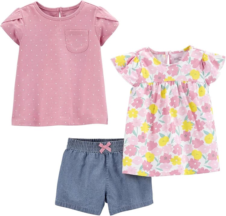 Simple Joys by Carter's Baby Girls' 3-piece Playwear Set