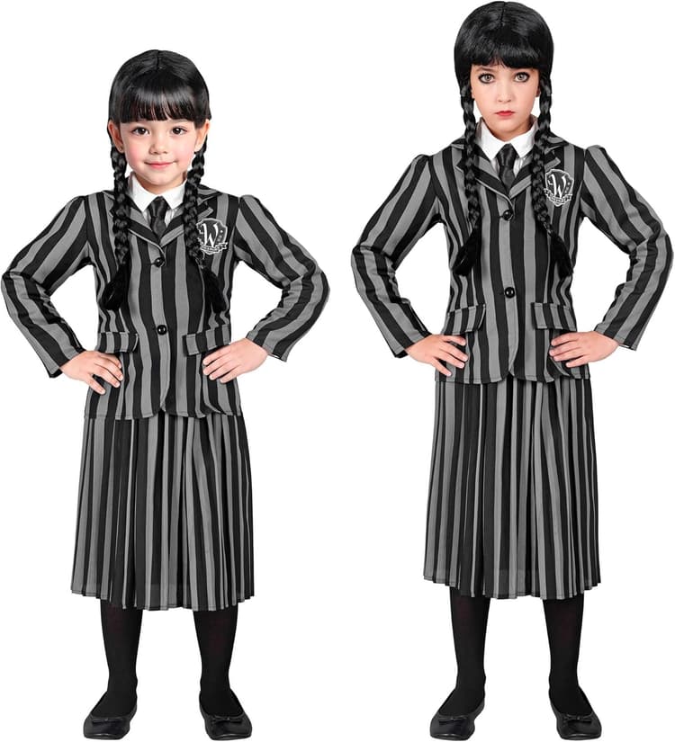W WIDMANN MILANO Party Fashion - Costume enfant Dark Girl, uniforme scolaire avec veste et jupe, gothique, carnaval, costume d'Halloween