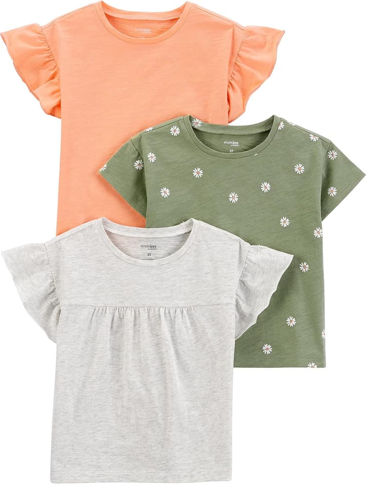 Simple Joys by Carter's Baby and Toddler Girls' 2-Pack 4th of July Tops