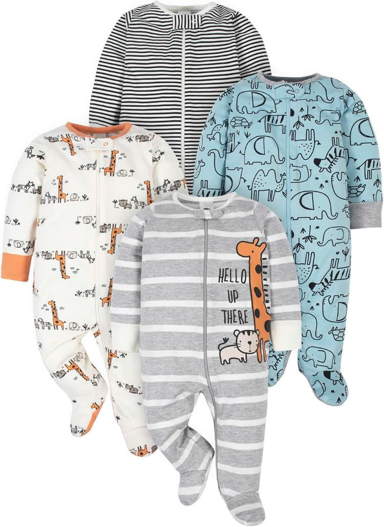 Gerber 4 Pack Sleep 'N Play Footie Dormir pour bébé et Enfant Bébé Fille (Lot de 1)