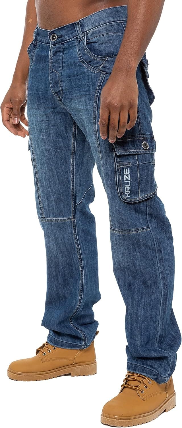 BRAND KRUZE KZ103 Pantalon cargo en denim pour homme Toutes tailles