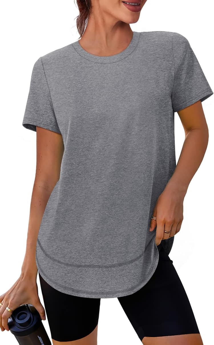 XIEERDUO Womens Workout Tops Short Sleeve Shirts Quick Dry Outfits for Hiking Running S-3XL