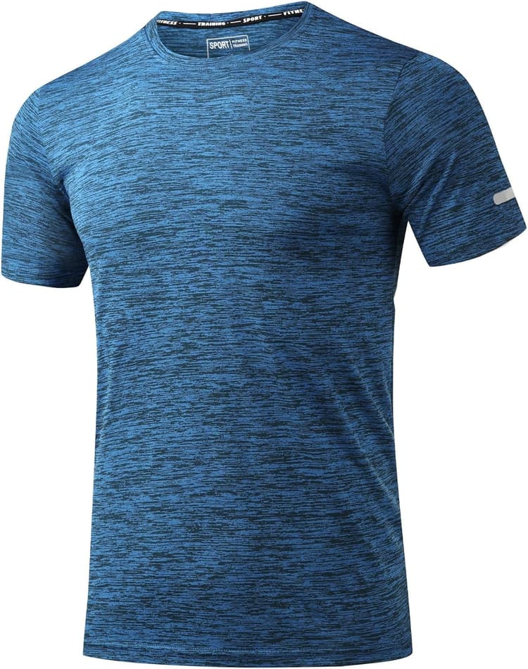 Homme Tee Shirts T-Shirts à Manches Courtes Sport Running Gym Shirts avec Bandes Réfléchissantes