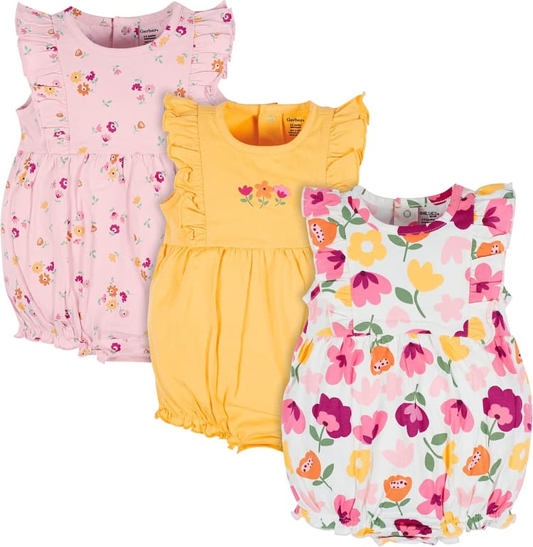 Onesies Brand Baby Girls' 3-pack Romper