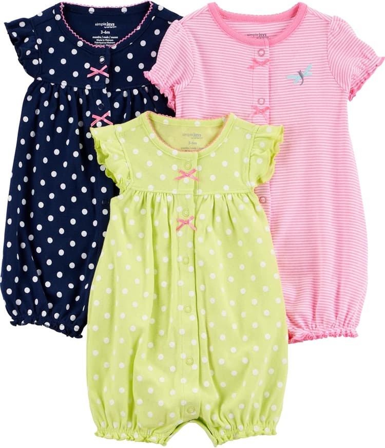 Simple Joys by Carter's baby-boys 3-pack Snap-up Rompers