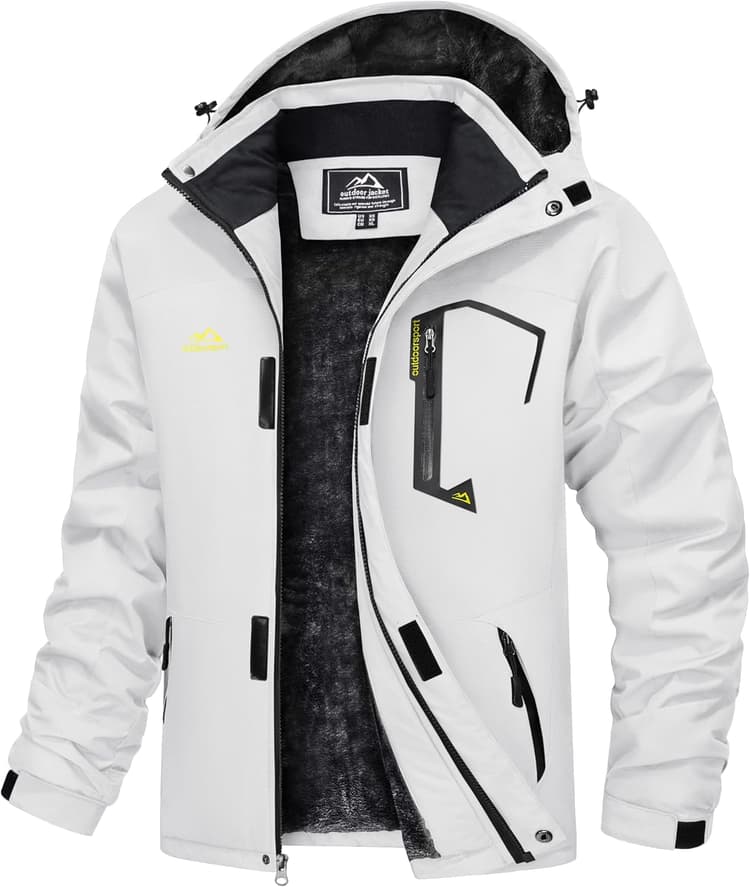 TACVASEN Manteau Homme Hiver Chaud Veste Ski Homme Veste Softshells Randonnée Blouson Polaire Sportswear Coupe Vent Imperméable Blouson de Travail