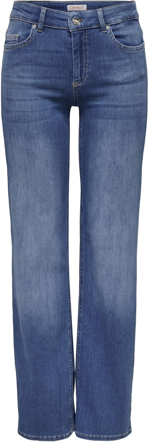 ONLY Onlblush Mid Straight DNM Tai467 Noos - Jean Coupe Droite - Smart Casual - Femme