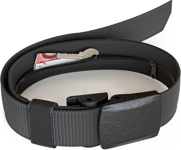 Ceinture De Voyage avec Pochette Secrète - Ceinture Cache Argent pour Voyage, Coffre Fort Discret, avec Cachette Secrète/Porte Billets De Banque, Longueur 107 Cm.