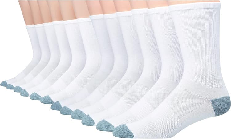 Hanes mens Hanes Men's Socks, X-temp Lightweight Socks, Crew and Ankle, 12-pack