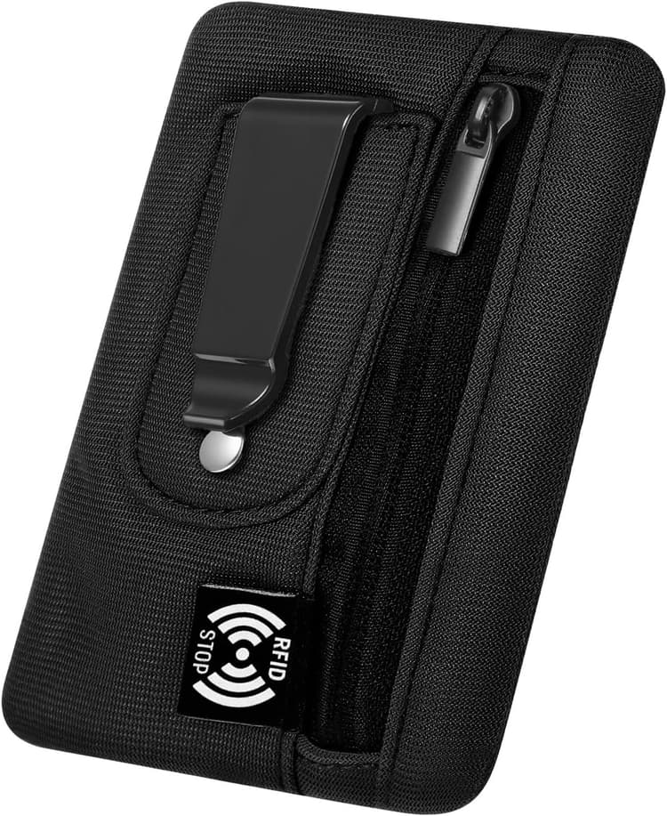 Money Clip, RFID Belt Wallet Travel Wallet Blocking Clip Pocket for Cards Pickpocket Hidden Clips Stash Credit Card Holder Compact Thin Anti-Theft for Traveling(Black)