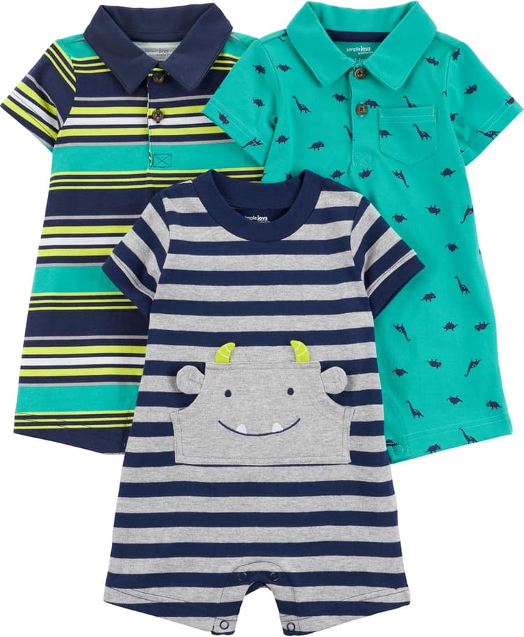 Simple Joys by Carter's Baby Boys' 3-pack Rompers