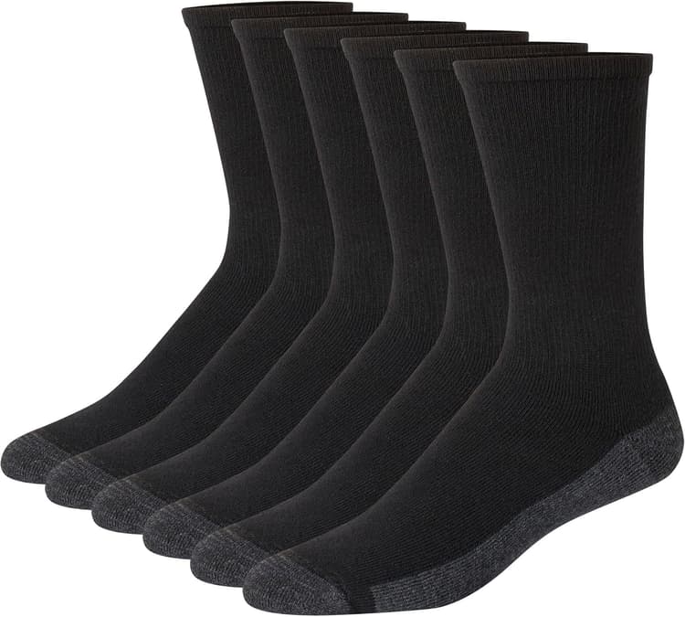 Hanes mens Max Cushioned Crew Socks, Moisture-wicking With Odor Control, Multi-packCrew Sock