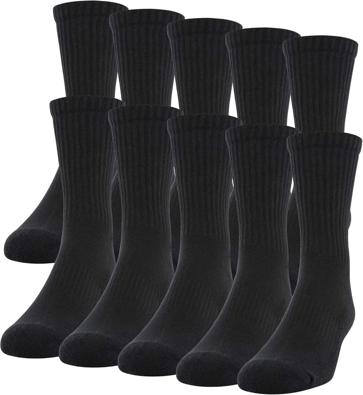 Gildan Men's Active Cotton Crew Socks (10-Pack)