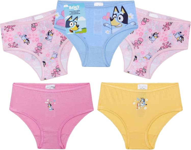 Get Trend Bluey | Frozen Culottes Fille Coton Slips Enfants Tout-Petits et Ados Lot de 3 Or 5 sous-Vêtements Cadeau Fille