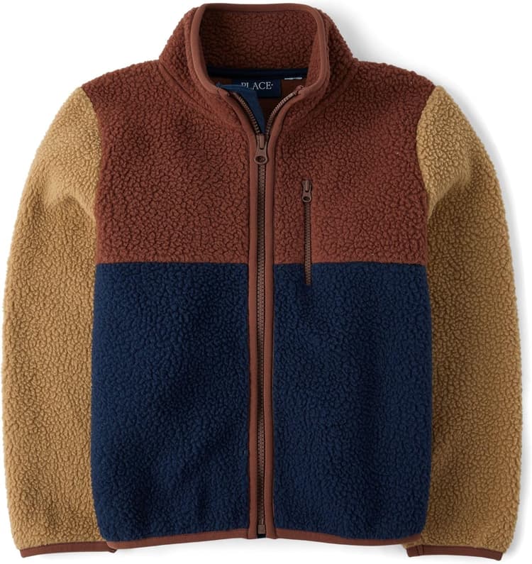 The Children's Place Boys' Long Sleeve Sherpa Fleece Full Zip Jacket