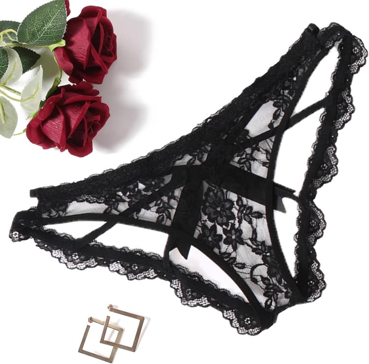 Avidlove Lace Panties for Women Sexy Cheeky Underwear with Cute Bow Back Hollow Out Low Rise Panty