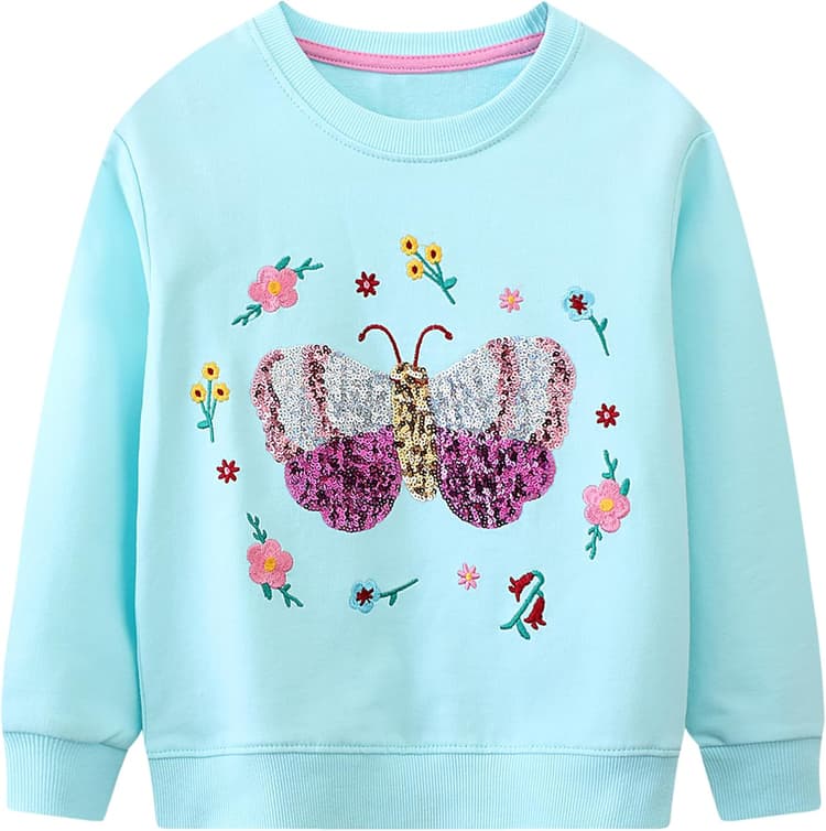 Fille Sweatshirt Haut à Manches Longues Pullover Imprimé Animal Motif Mignon Sweat Sport Loisir Casual T-Shirts Col Rond Enfant Top Mode Vêtements 2-7 Ans