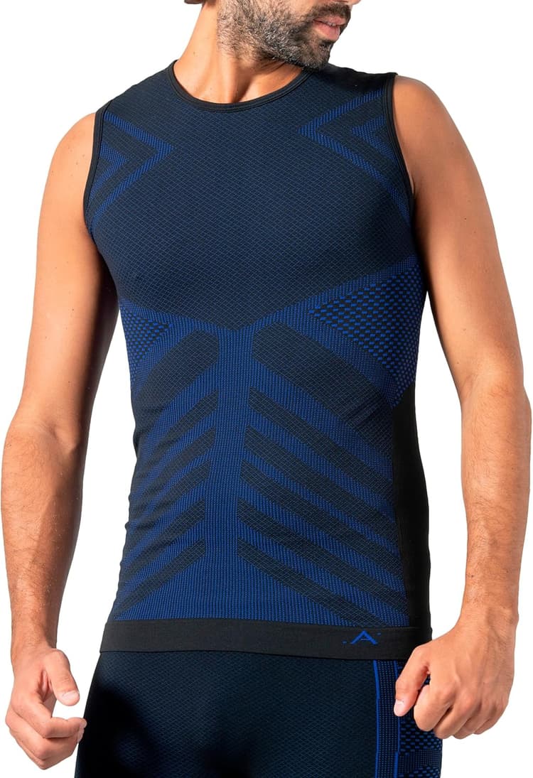 Risalti Haut Thermique Homme sans Manches Energy – Débardeur Hiver Élastique, Respirant et sans Couture – Made in Italy