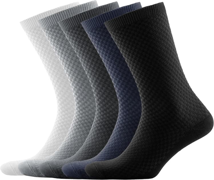 NUDUS UNDERWEAR Men’s Bamboo Rayon Socks 5-Pair Gift Box, Premium Quality