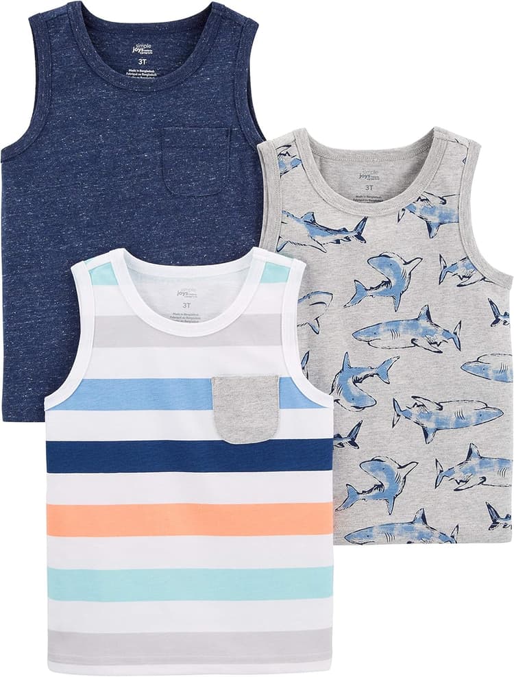 Simple Joys by Carter's Boys 3-Pack Muscle Tank Tops