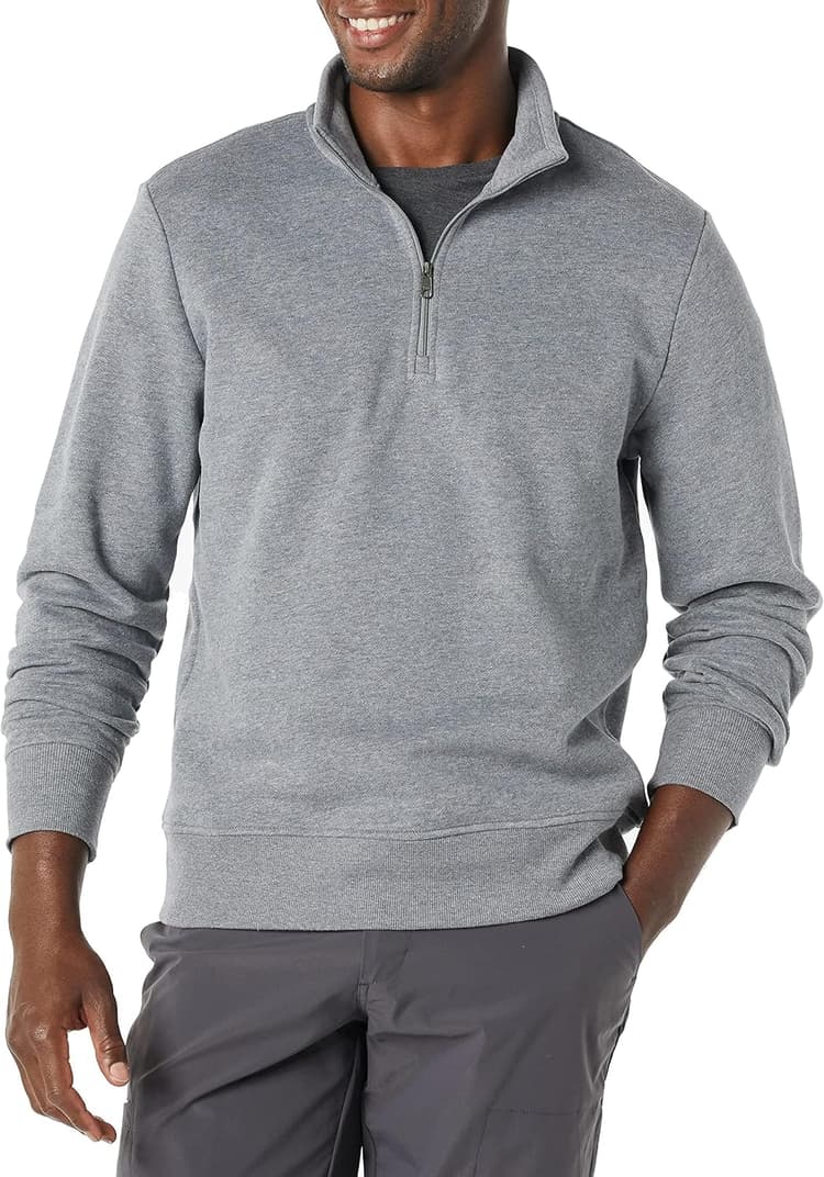 Amazon Essentials Men's Long-Sleeve Quarter-Zip Pullover Fleece Sweatshirt