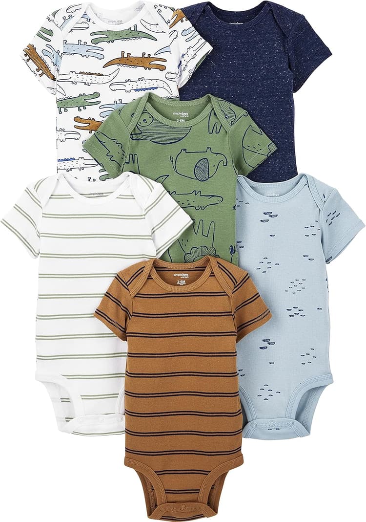 Simple Joys by Carter's Baby-Boys 6-Pack Short-Sleeve Bodysuit