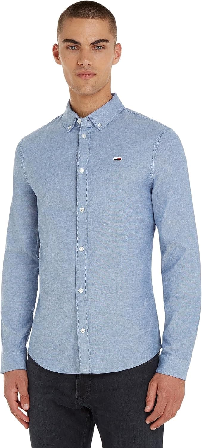 Tommy Jeans Chemise Homme TJM Slim Manches Longues