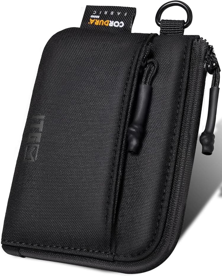 Coin Purse for Men, 500D CORDURA Slim Minimalist Wallet, Small Coin Pouch with Zipper | Tactical EDC Coin Bag for Outdoor & Urban Carry
