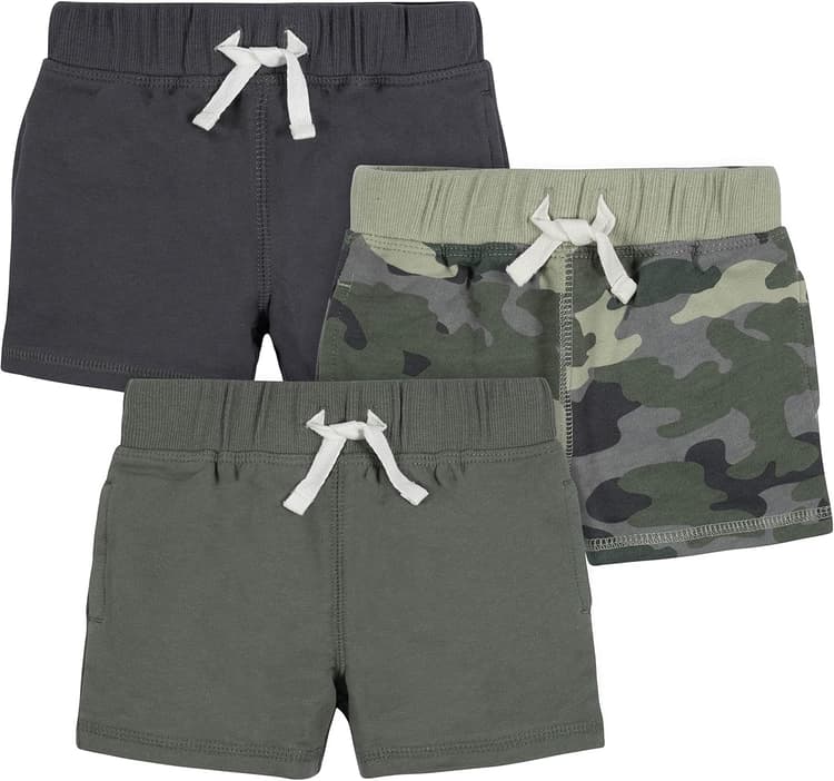 Gerber Baby Boys' Toddler 3-Pack Pull-on Knit Shorts