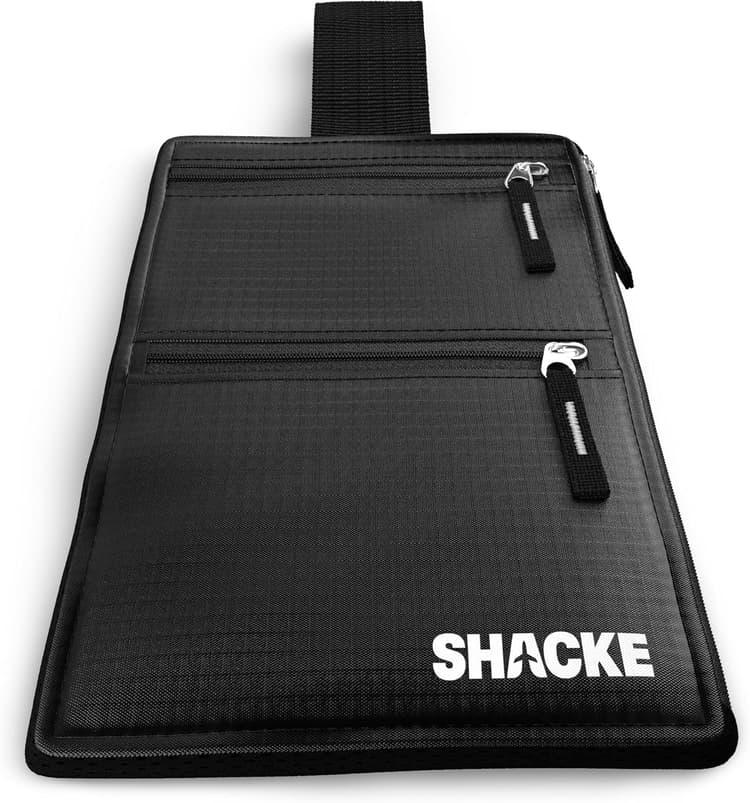 Shacke Hidden Travel 2 in 1 Belt Wallet Black Neck/Belt Hybrid Wallet w/RFID Blocker - Neck Pouch Passport Holder